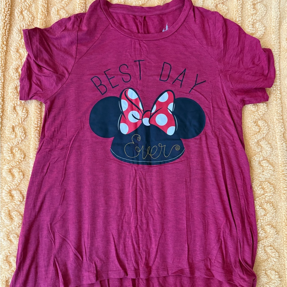 Disney Red and Black Minnie Mouse Short Sleeve Tee